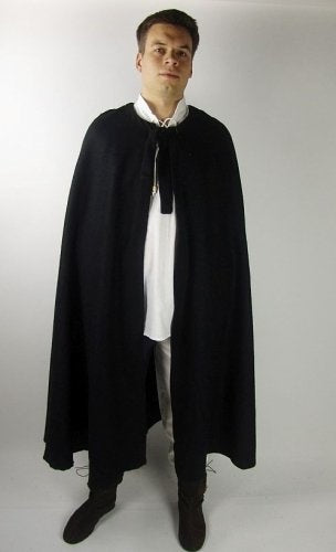 Mantello medievale Robin, grigio, misto lana