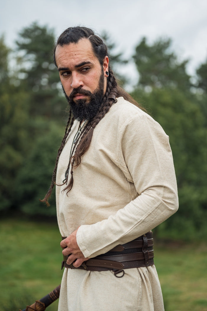 Tunique viking Ragnar lin, naturel