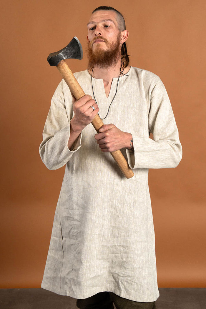 Viking tunic Eirik, linen, natural