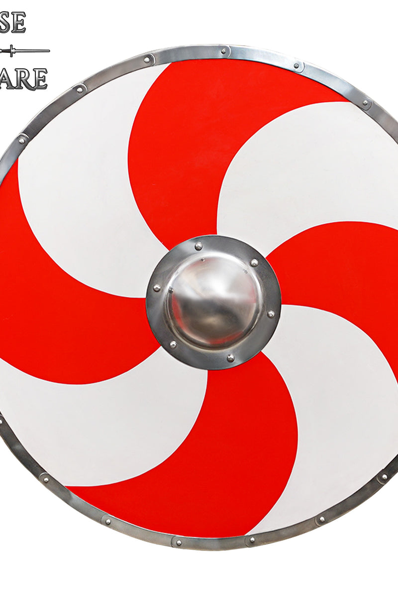 Viking shield with sun motif