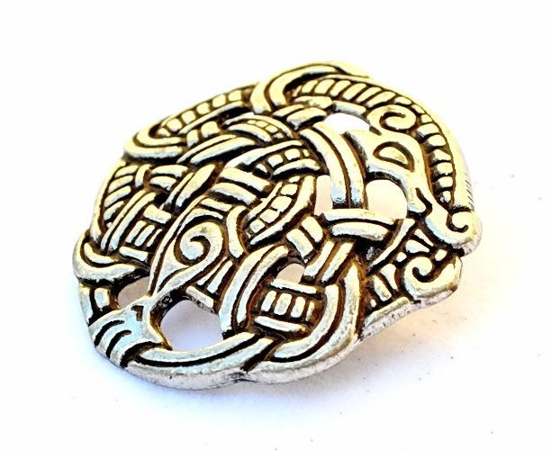 Guarnizione vichinga Midgard Serpente, bronzo argentato