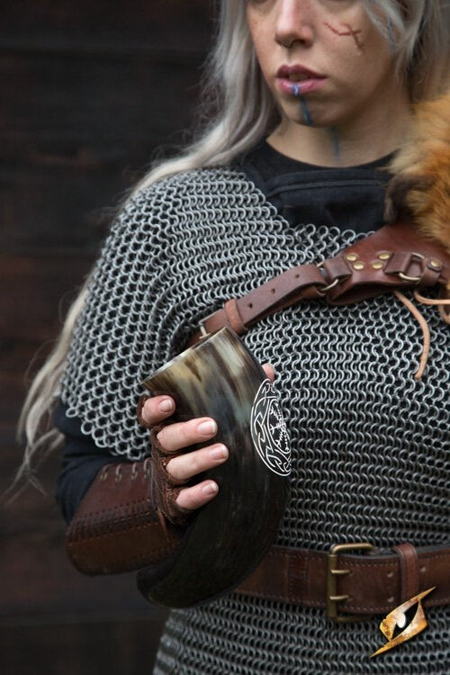 Wikinger Trinkhorn Aegishjalmur, hell, 500–650 ml