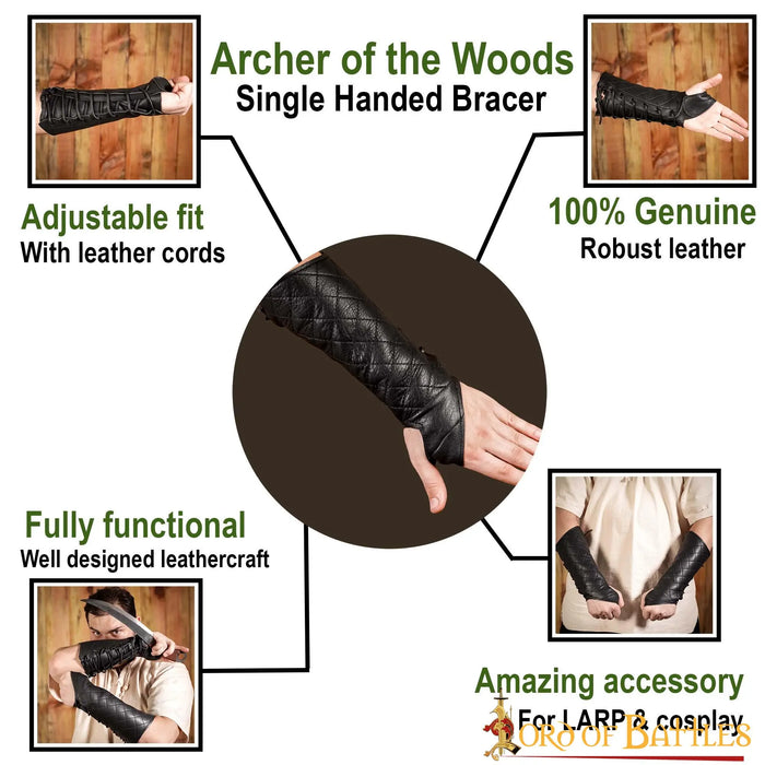 Bågskyttsbracer vänsterhand, svart