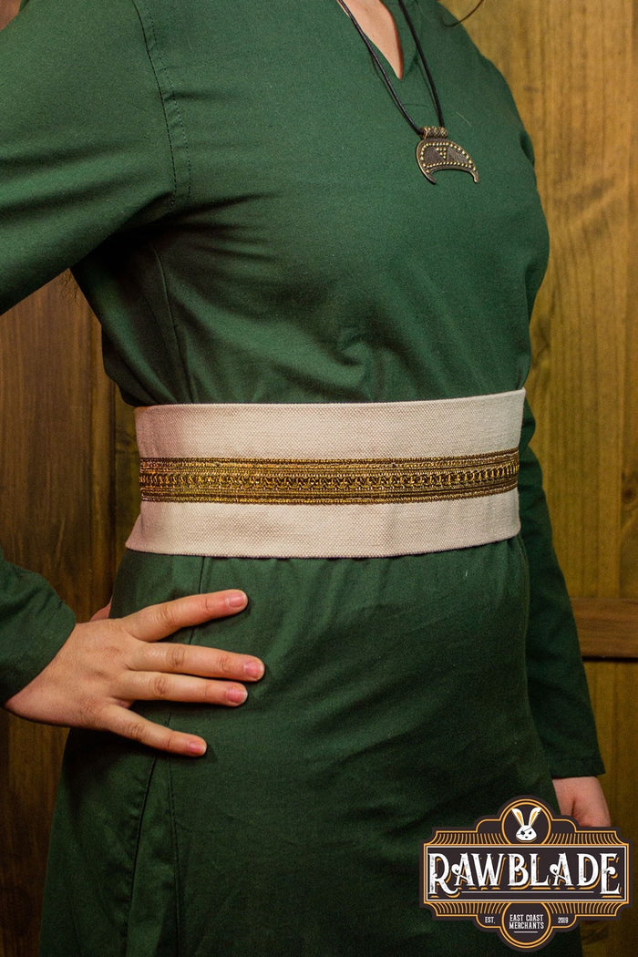 Jeanne fabric belt - White / gold