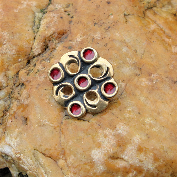 Merovingisk cloisonné-broche, bronze