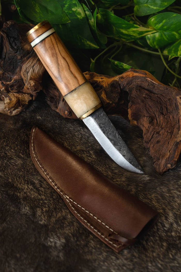 Hand-forged Viking knife Reykjavik, semi-sharp