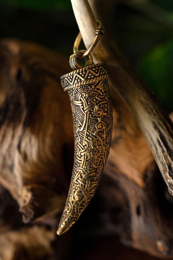Viking pendant Tooth of Fenrir, bronze