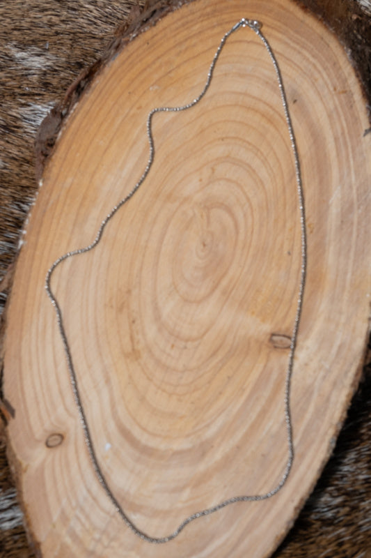 Silberne Kettengliederkette 46 cm, Holz