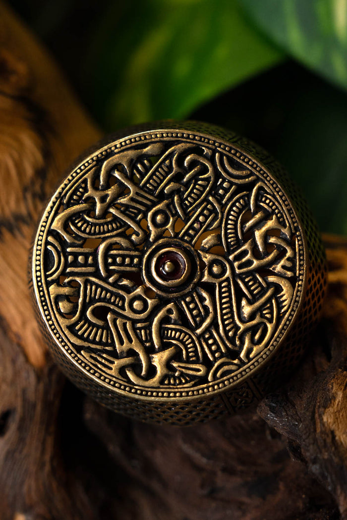 Brosza bębnowa Gotland, brąz