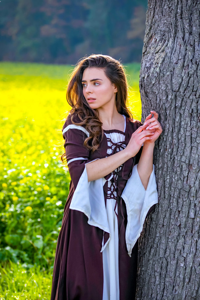 Dress Eleanora brown-white