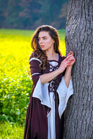 Šaty Eleanora hnědá-bílá