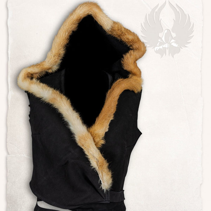 Leder top Jetta, zwart