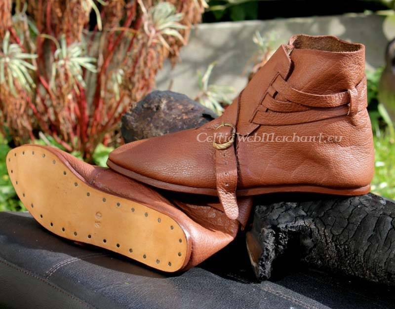 Skandinaviske ankelstøvler, 1300–1400, brun