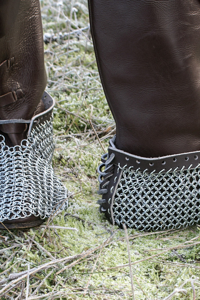 Chain mail sabatons, zinc-plated, 8 mm