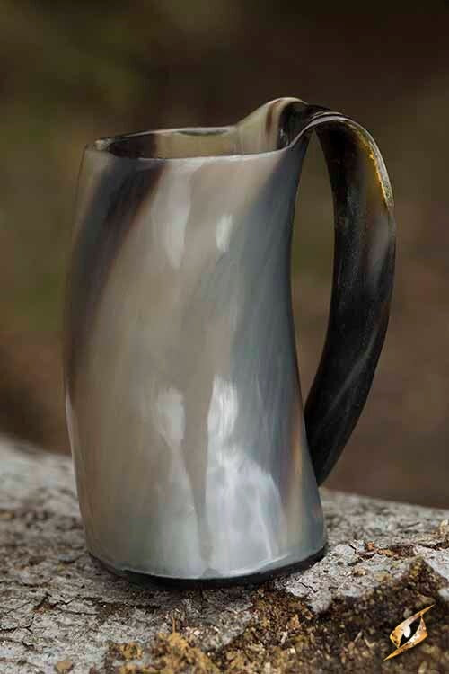 Hornkrug mit Henkel, 0,5 l, hell