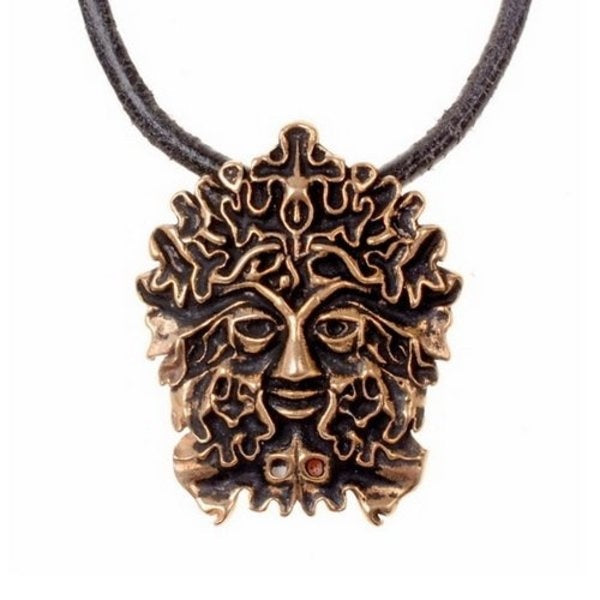 Green Man amulet, messing