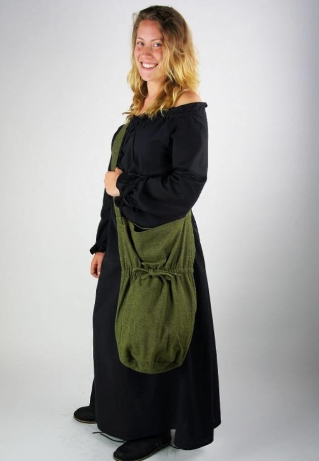 Textile shoulder bag, green