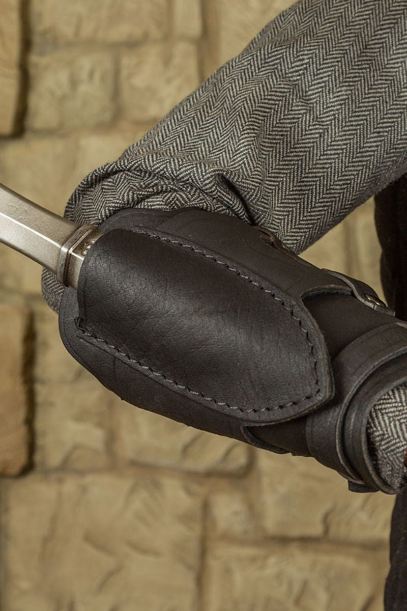 Geralt Armschiene für Wurfmesser, Unterarmschutz, schwarz, rechts