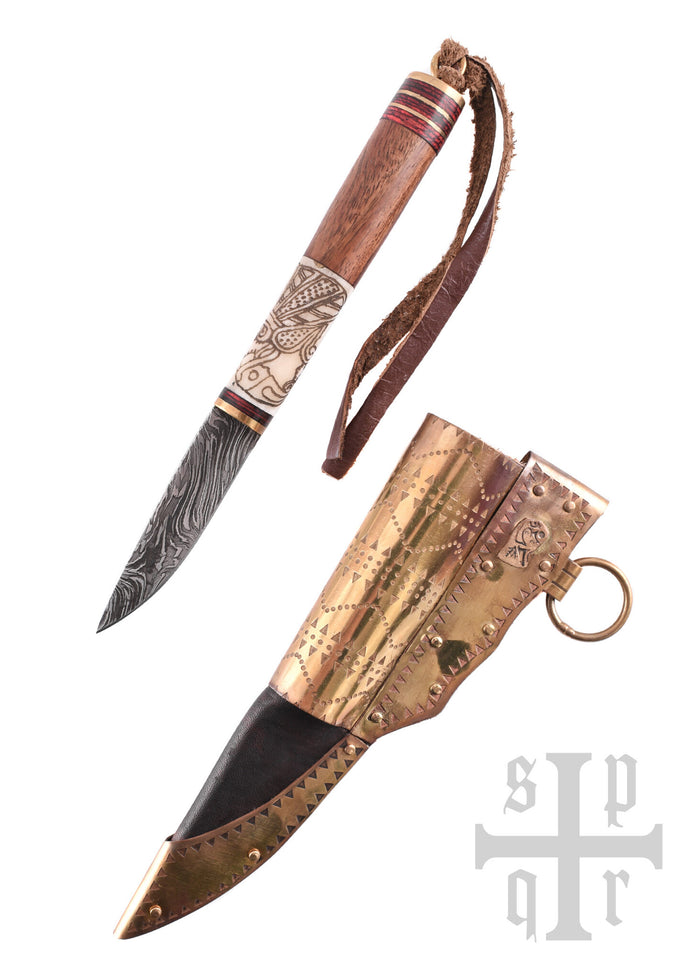 Wikingermesser Odins Rabe, Damaszenerstahl, halbscharf