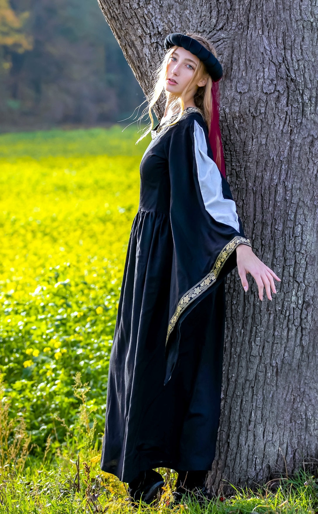 Couronne de demoiselle, noir–Rouge