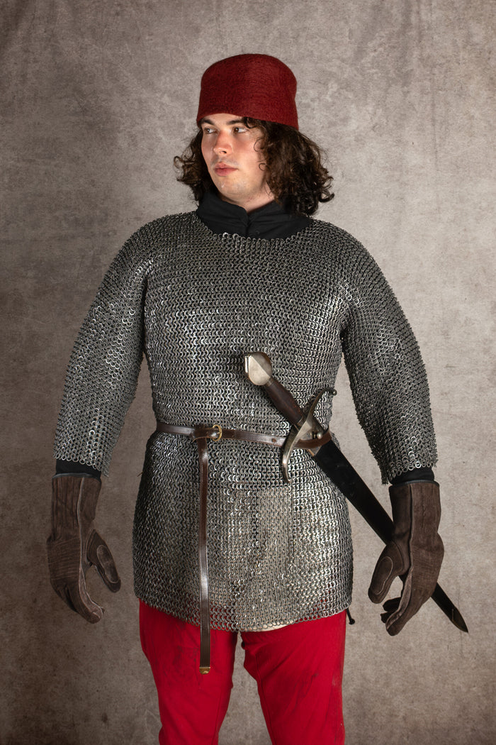 Haubergeon, mieszany, płaskie pierścienie, okrągłe nity, 6 mm