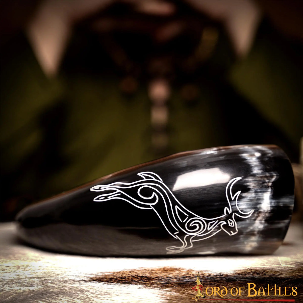 Engraved drinking horn Cernunnos, 300-500 ml