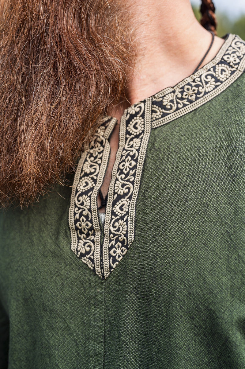 Keltische tuniek, korte mouwen, groen