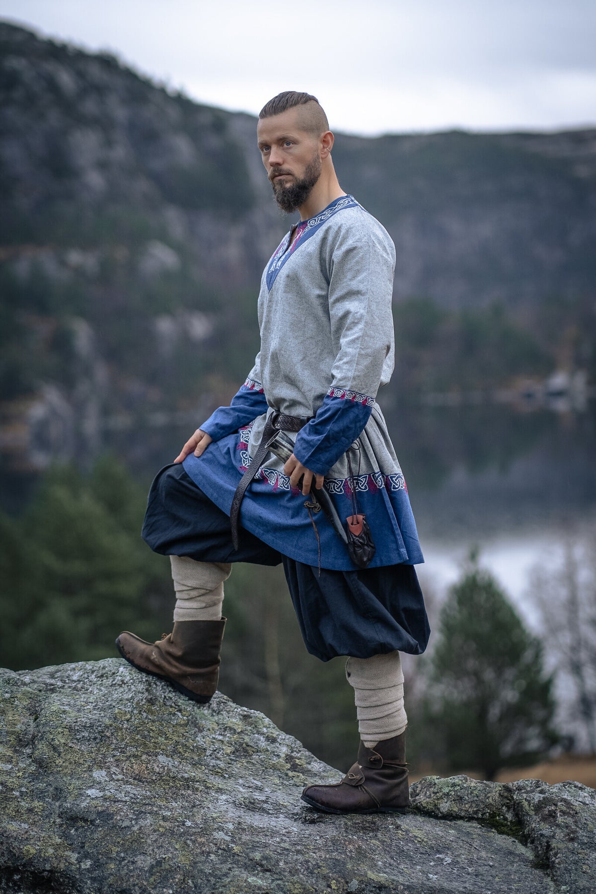 Wikińska tunika Haakon, szara