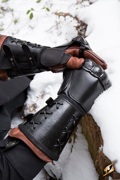 Guante de armadura de cuero para la mano izquierda