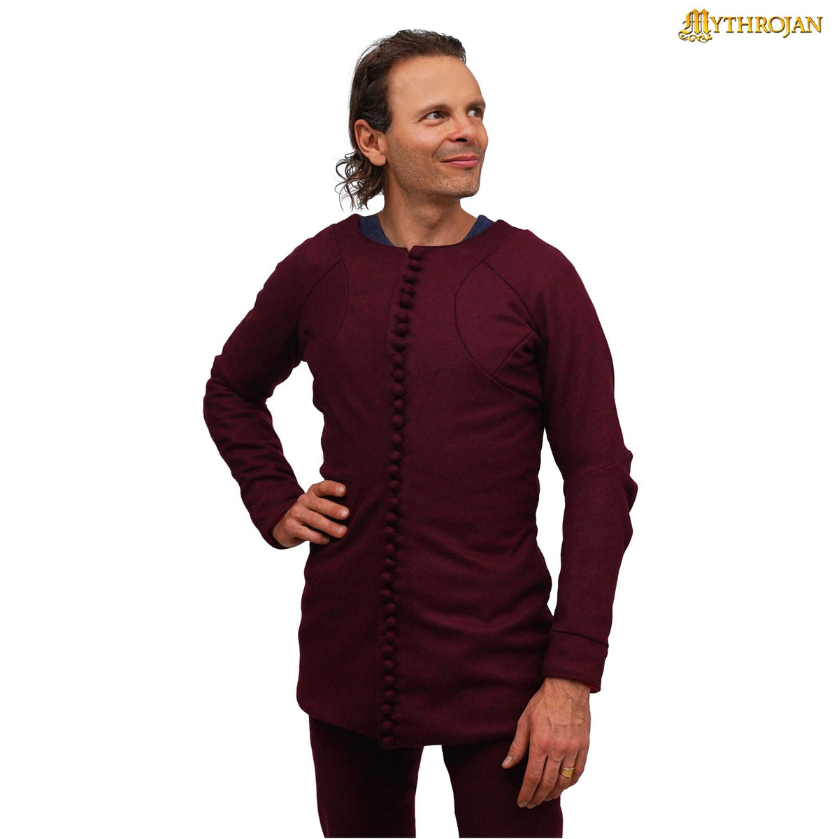 14de eeuwse pourpoint Charles de Blois, wol, dieprood