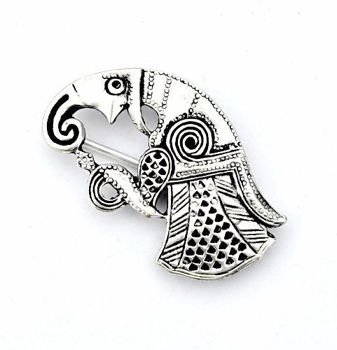 Fibula germanica a corvo di Gotland, destra, bronzo argentato