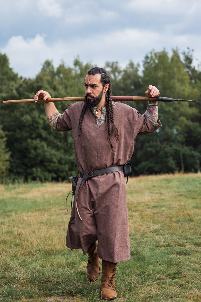 Keltische tuniek, korte mouwen, lichtbruin