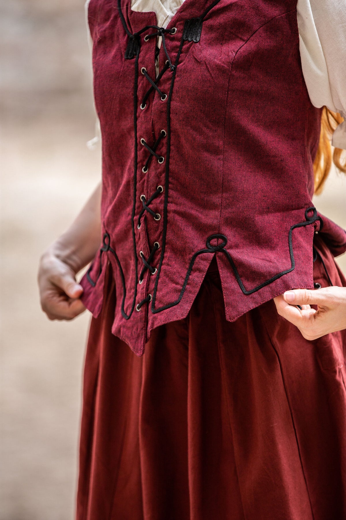 16th century doublet Christine red