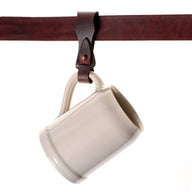 Porte-chope en cuir, brun