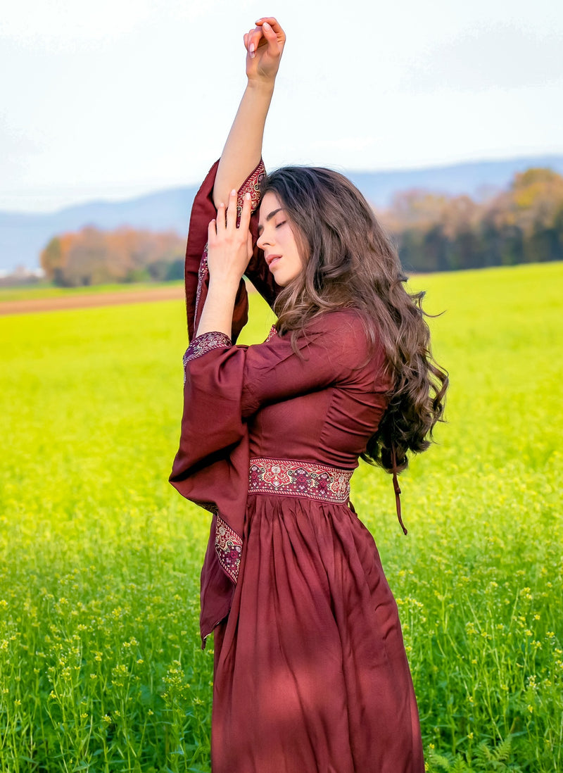 Medeltida klänning Eleonora, röd