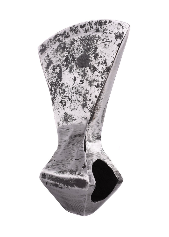 Lame de hache forgée à la main, ancienne, émoussée (battle-ready)