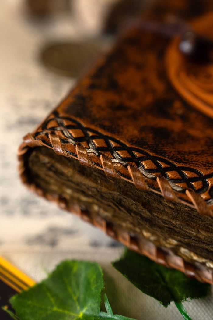 Leather book Celtic spirals