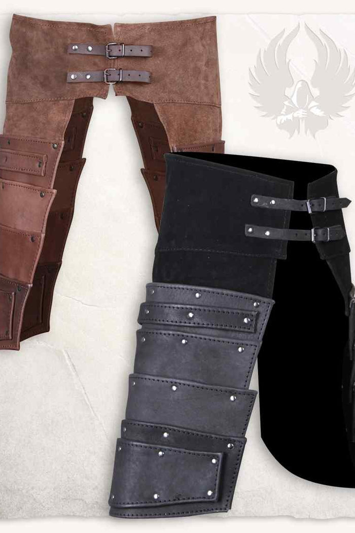 Leather tassets Albrecht, black