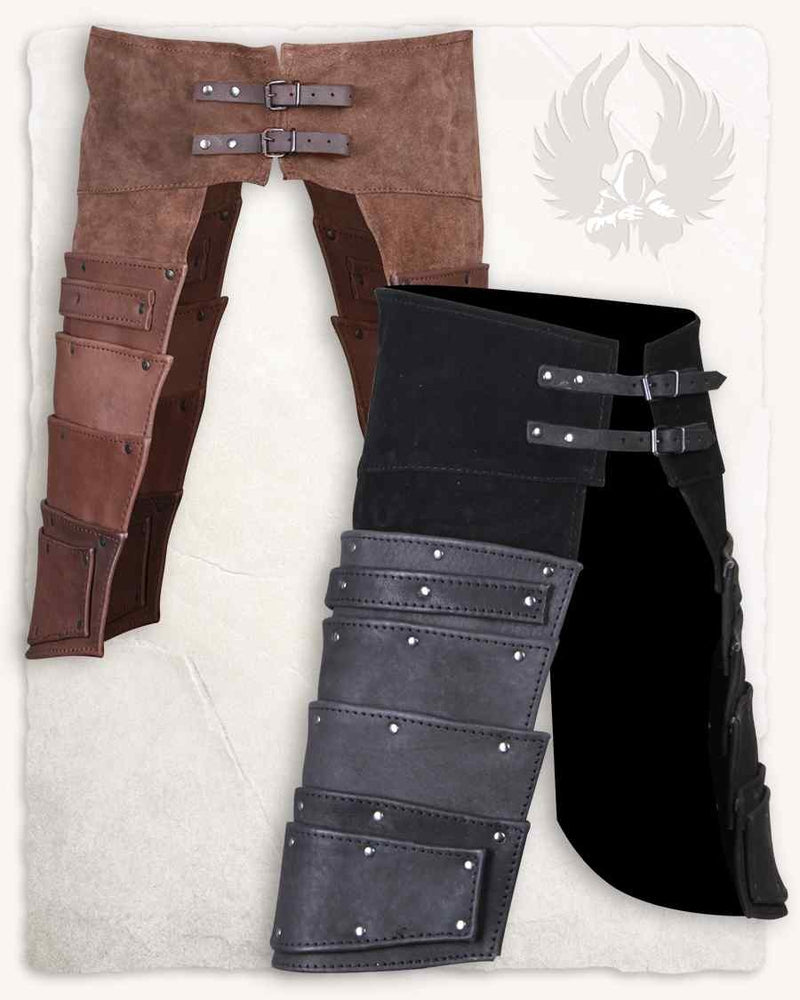 Leather tassets Albrecht, black