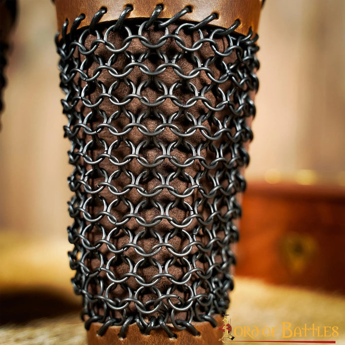 Leather monster hunter bracers with chainmail