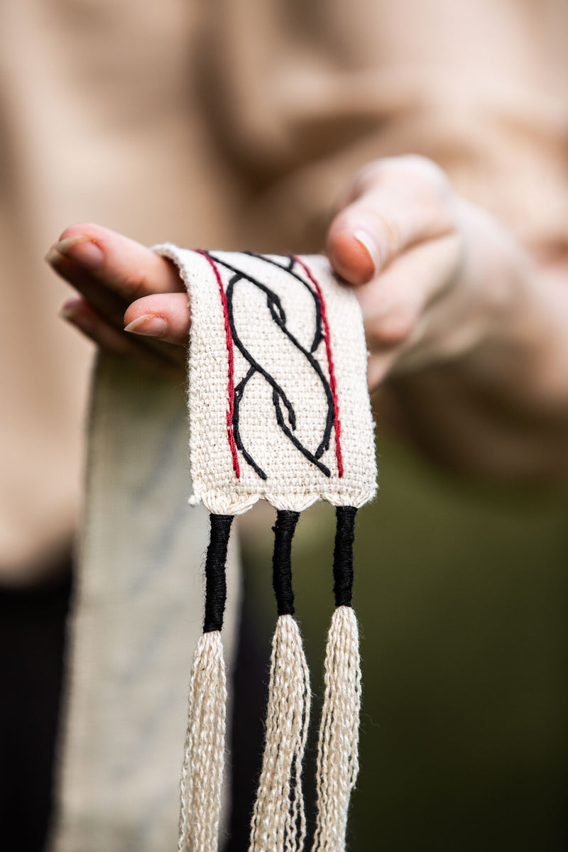 Cinturón vikingo Elina, natural, 235 cm