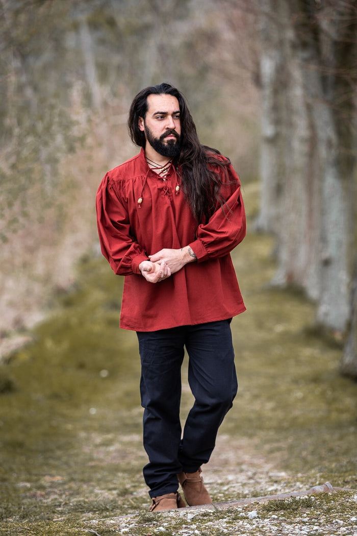 Chemise médiévale, rouge