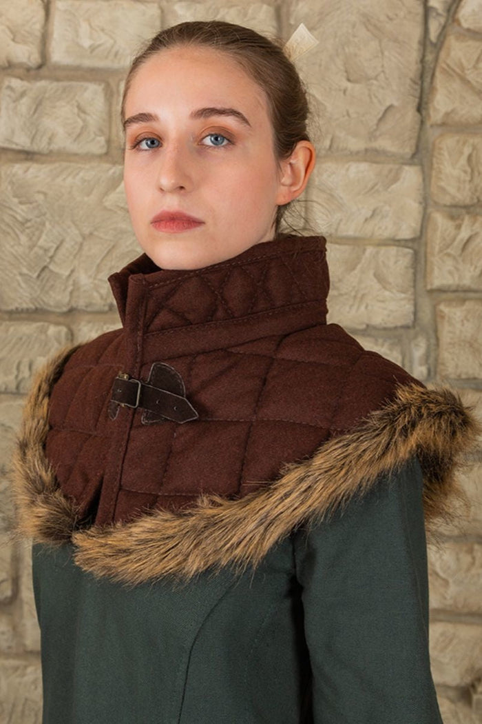 Gambeson kraag Nimue wol bruin