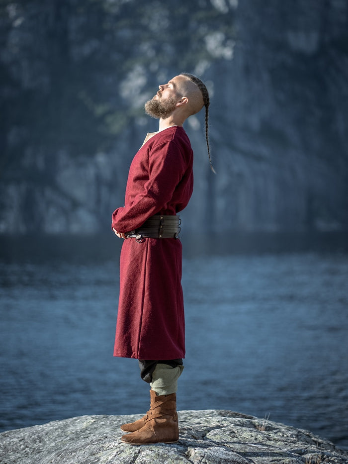 Kaftan Gustav, czerwony, mieszanka wełny