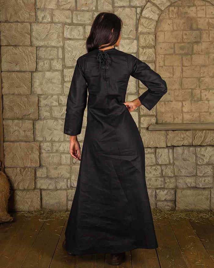 Robe Marita, coton léger, noir