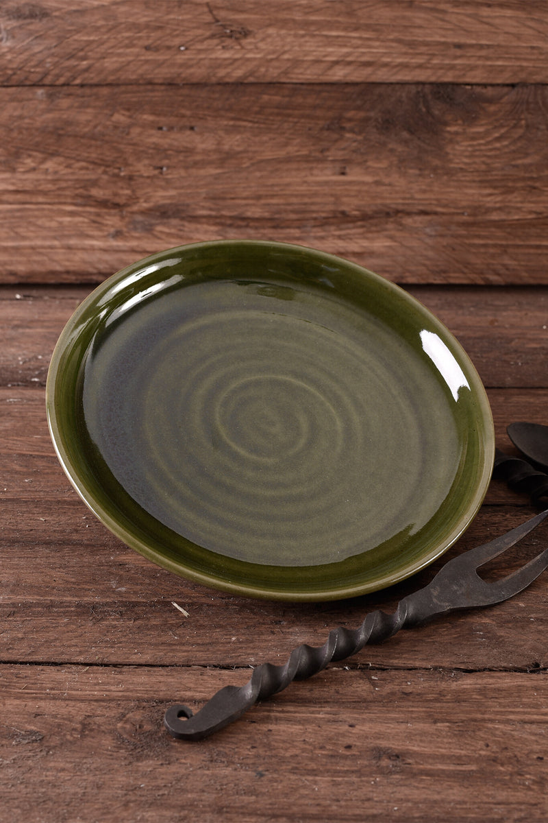 Tallrik från 1400 talet, grön