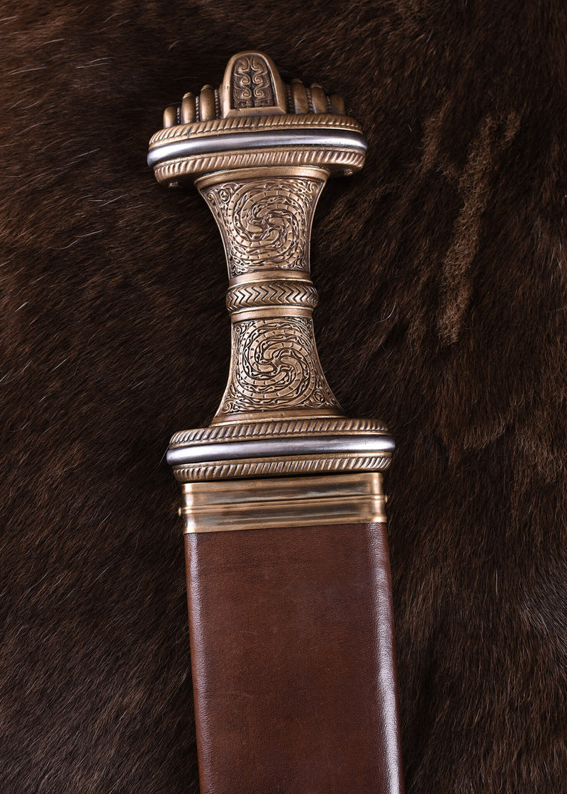 Spada anglosassone Fetter Lane, acciaio damasco, semi-affilata