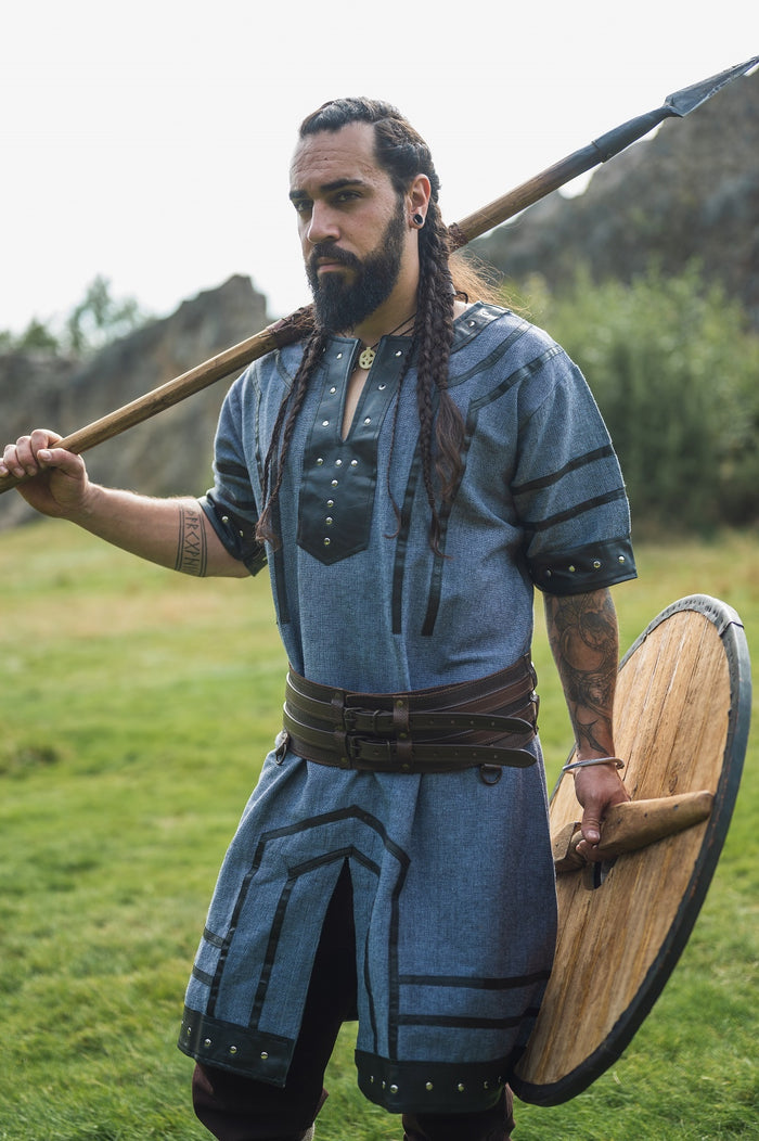 Viking tuniek Rollo, blauw-grijs