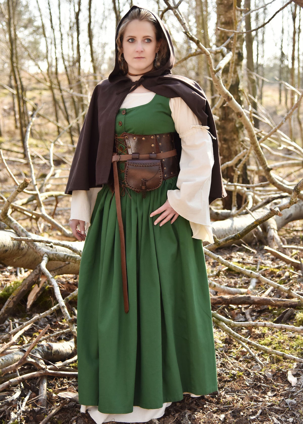 Kirtle medieval Lene, verde