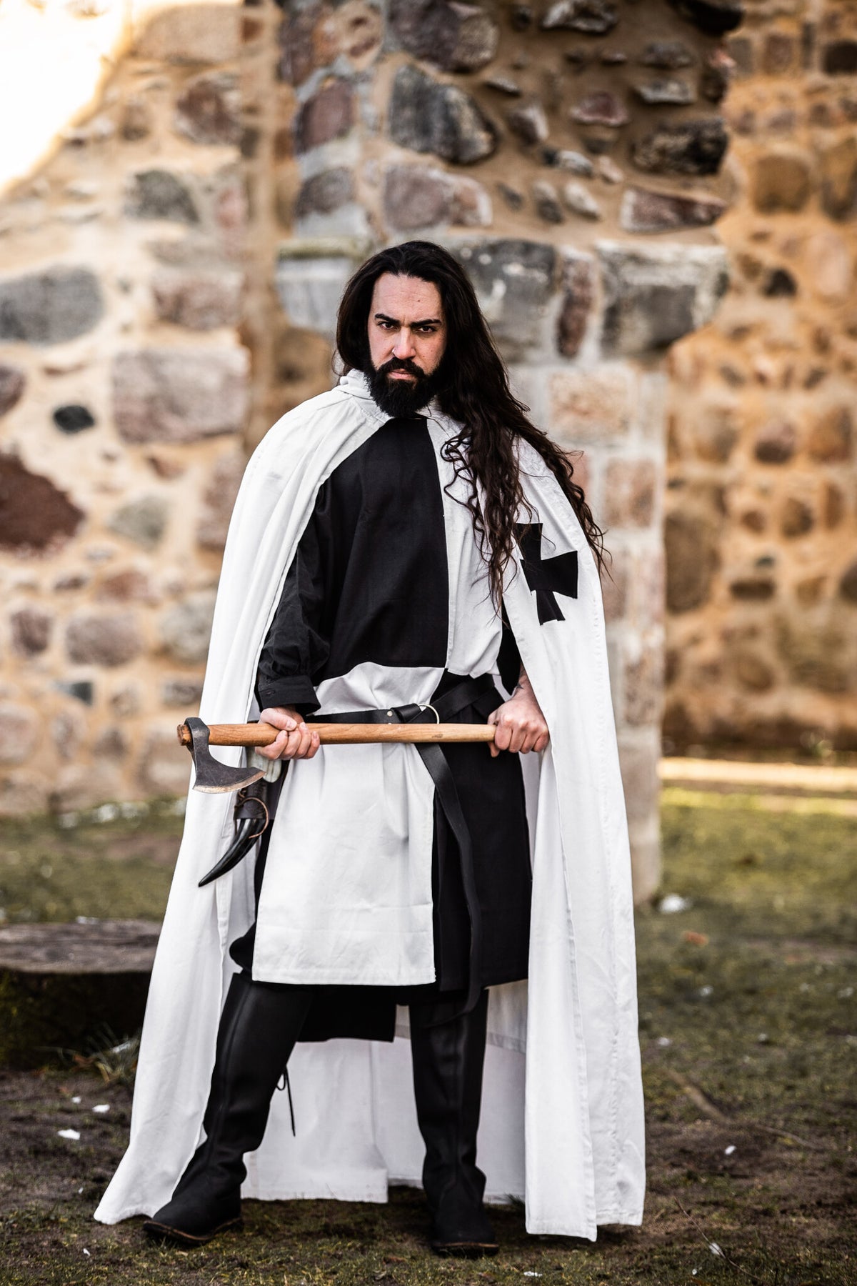 Surcoat, checked, black-white